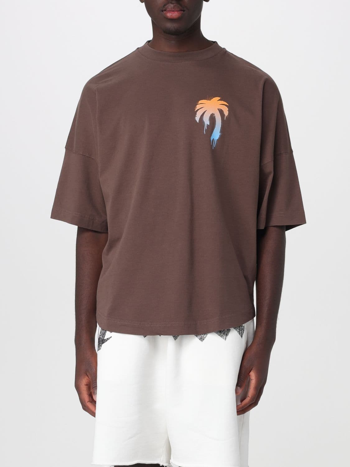 Palm Angels Cotton Crewneck T-shirt with Logo