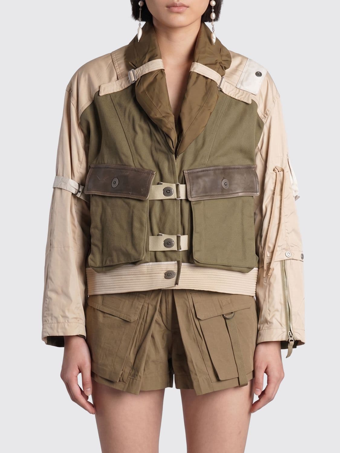 Isabel Marant Julissa Bicolor Gabardine and Stretch Poplin Jacket