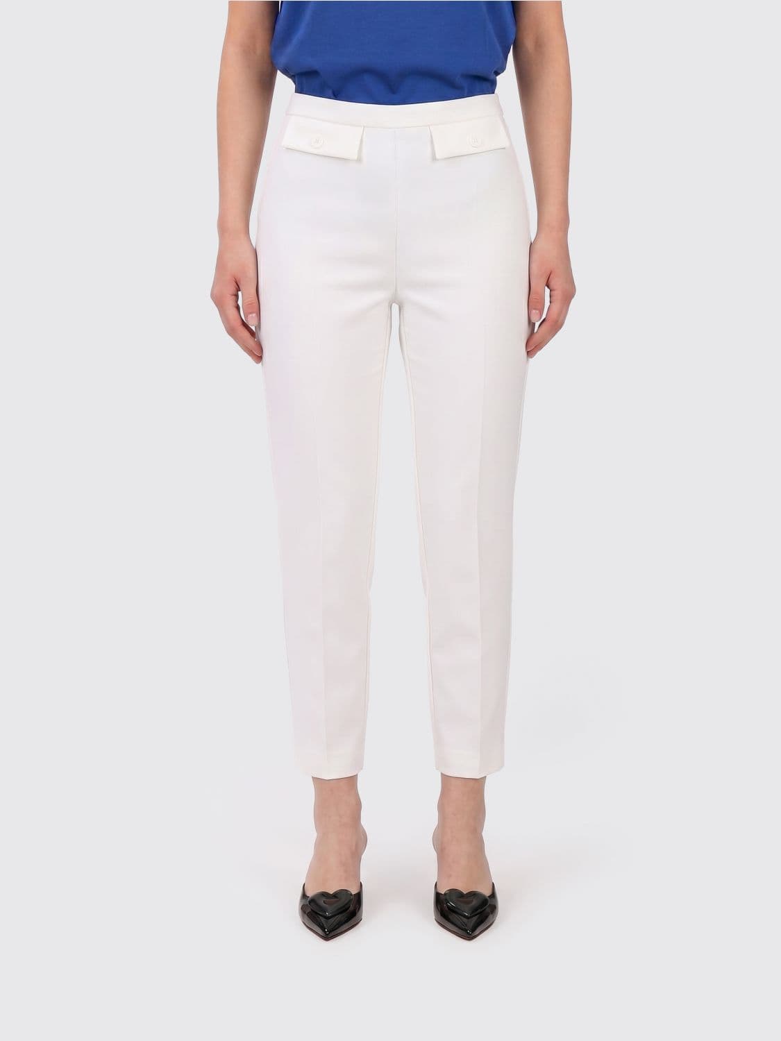 Elisabetta Franchi Stretch Crêpe Slim Fit Trousers
