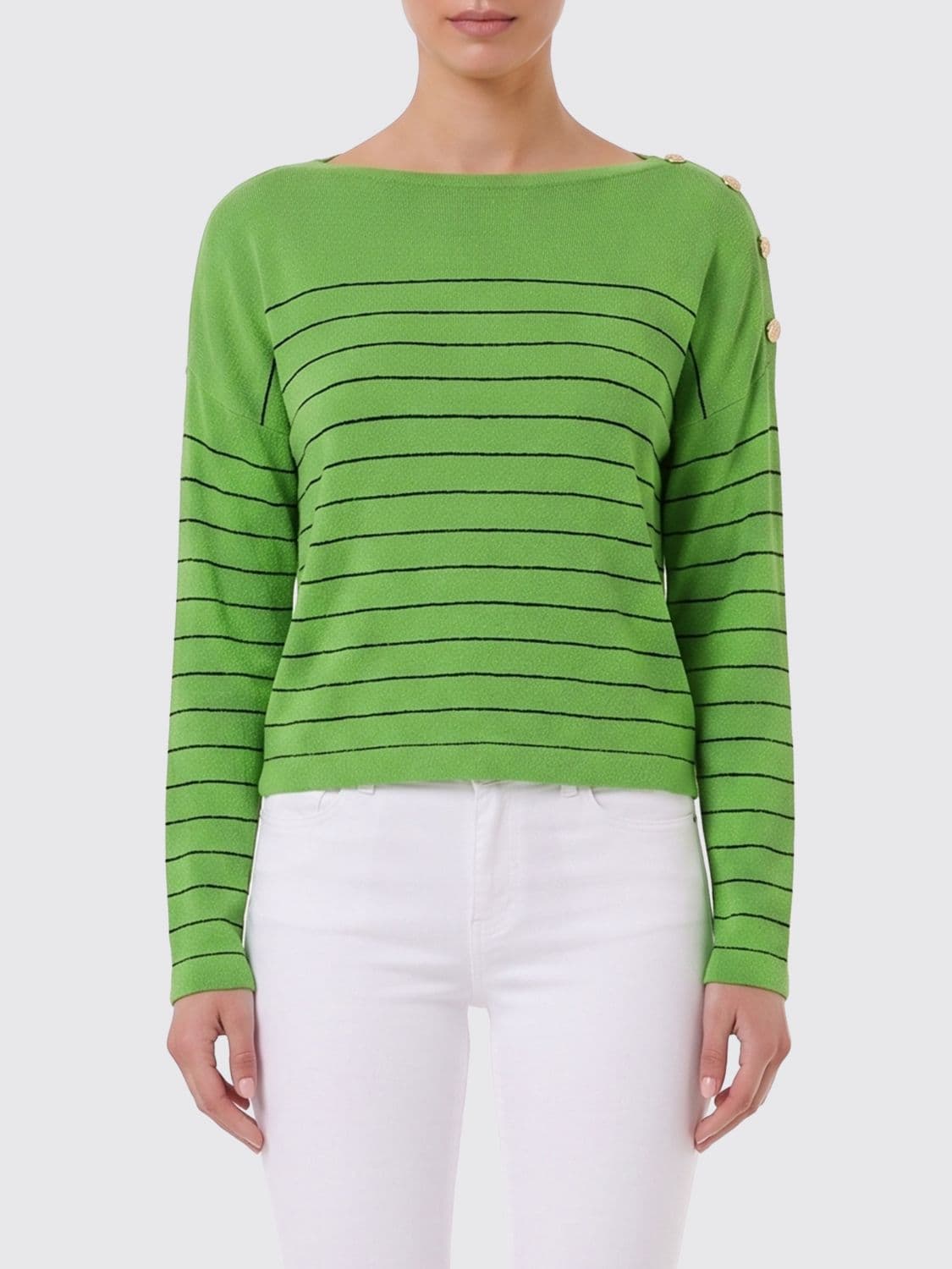 Elisabetta Franchi Striped Cotton Blend Jumper