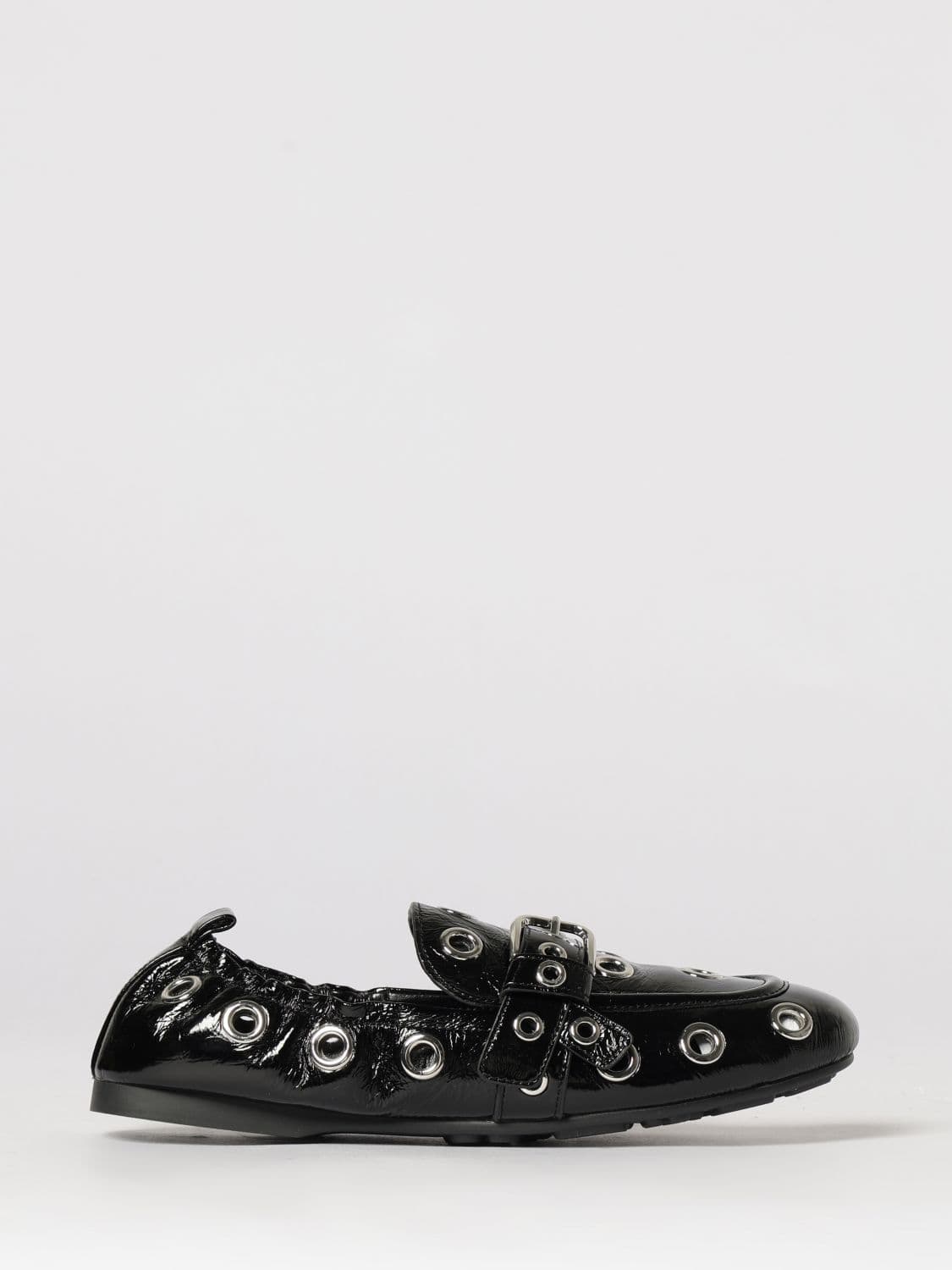 Marc Jacobs Patent Leather The Grommet Jude Loafers with Metal Eyelets