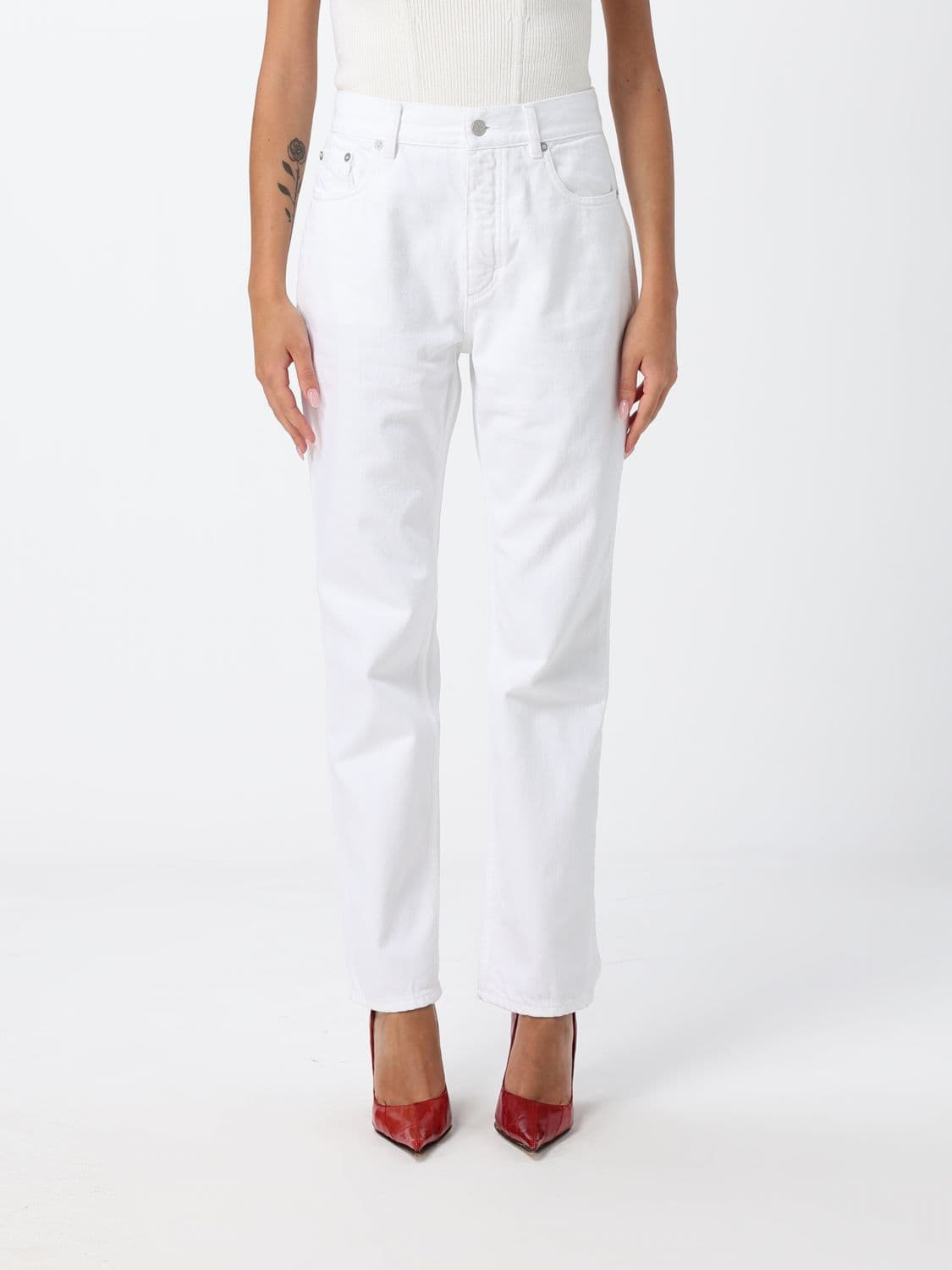 Alaïa Jeans Woman color White