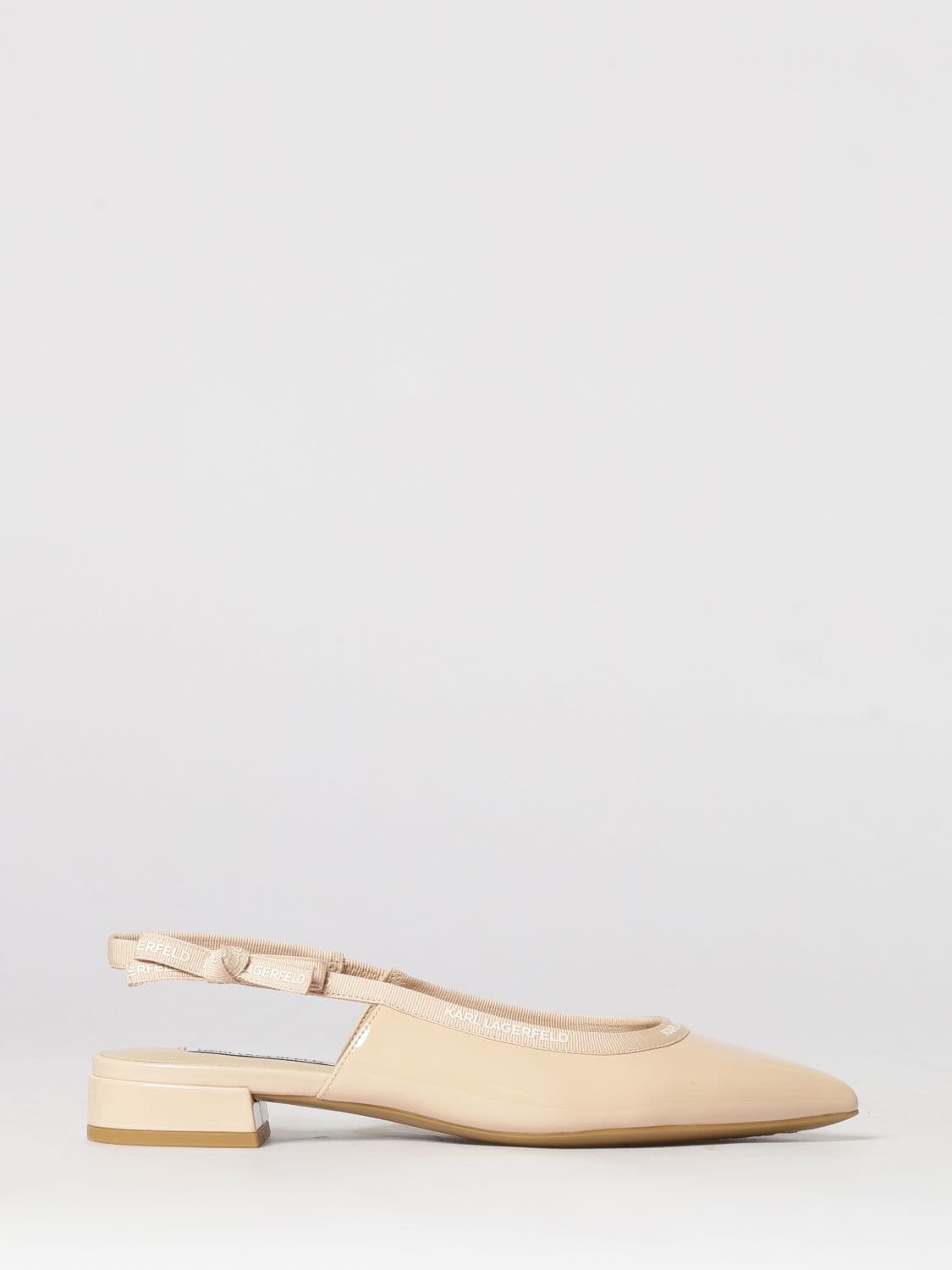 Karl Lagerfeld Patent Leather Slingback Ballerinas