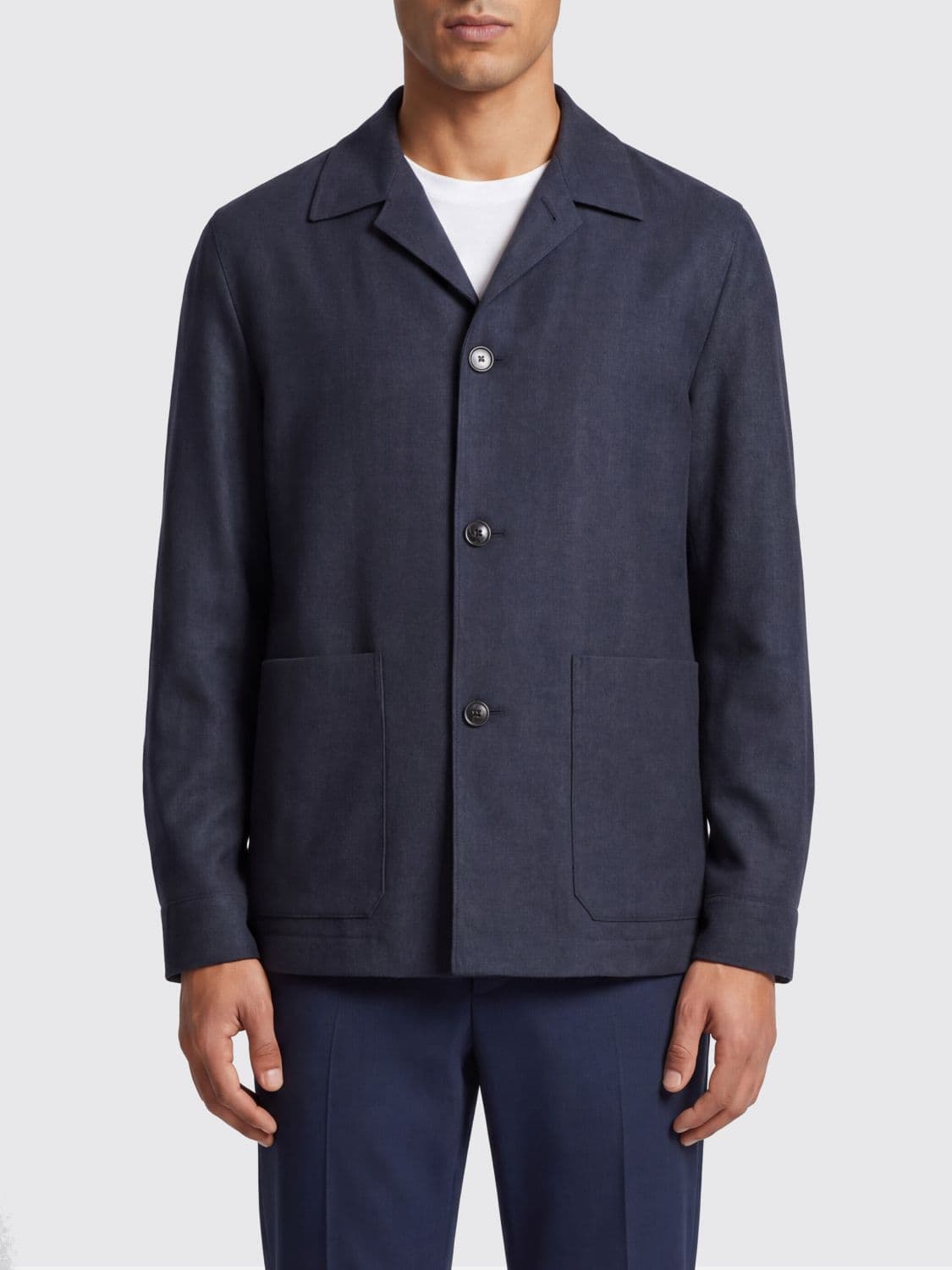 Zegna Single-Breasted Linen and Wool Blazer
