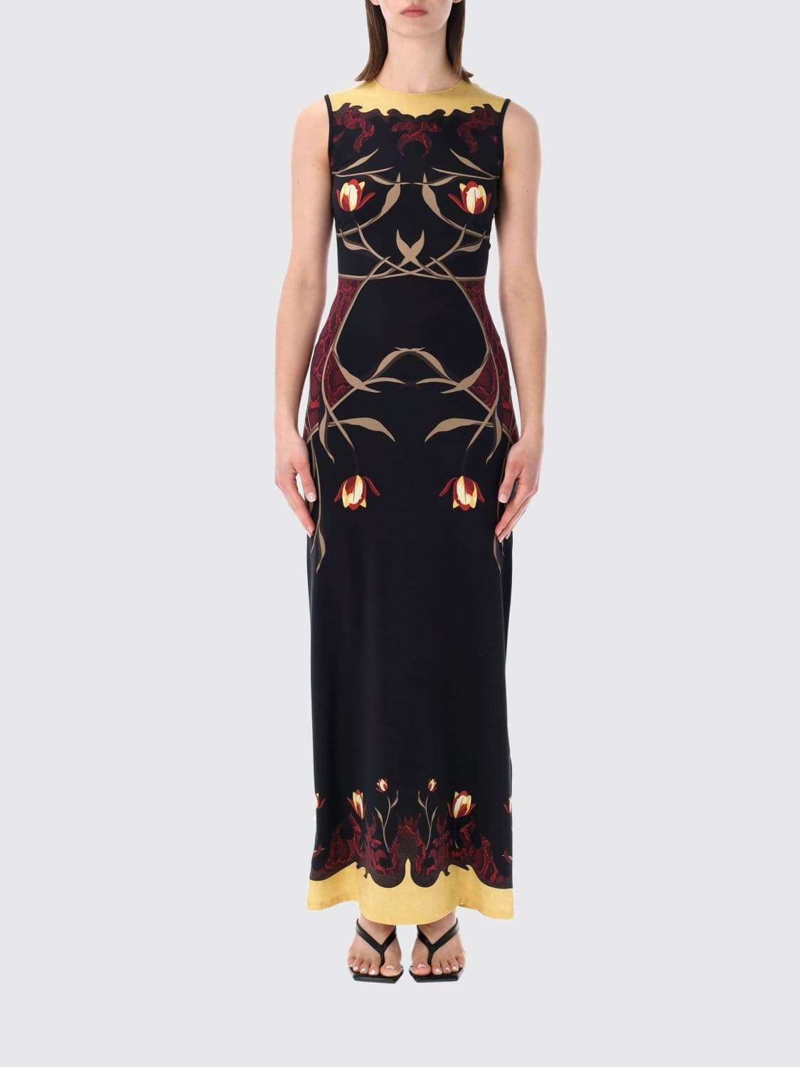 Marine Serre Printed Jersey Long Dress