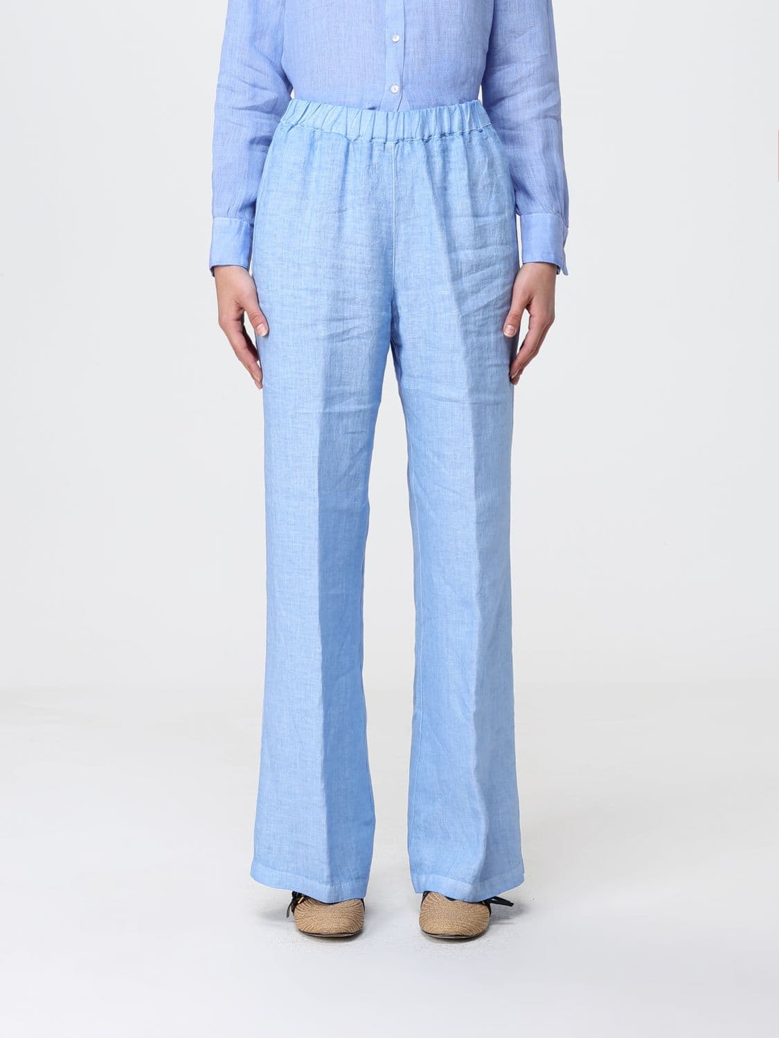 120% Lino Flared Linen Trousers