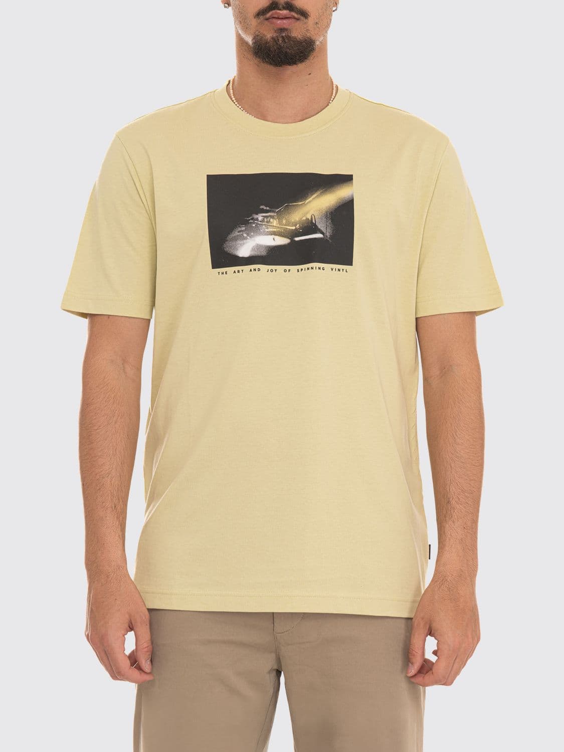Boss Crew Neck Pure Cotton T-shirt with Printed Front Logo