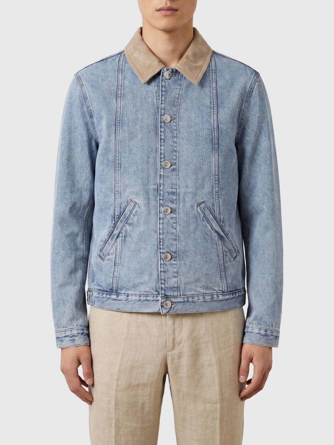 Brunello Cucinelli Cotton Denim Shirt Jacket with Welt Pockets · 54