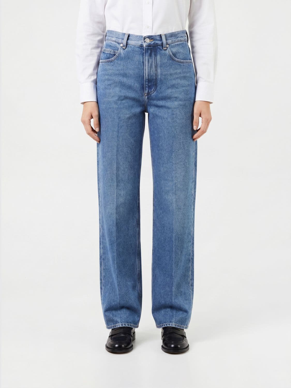 Bottega Veneta High-Waisted Straight-Leg Jeans in a Five-Pocket Design