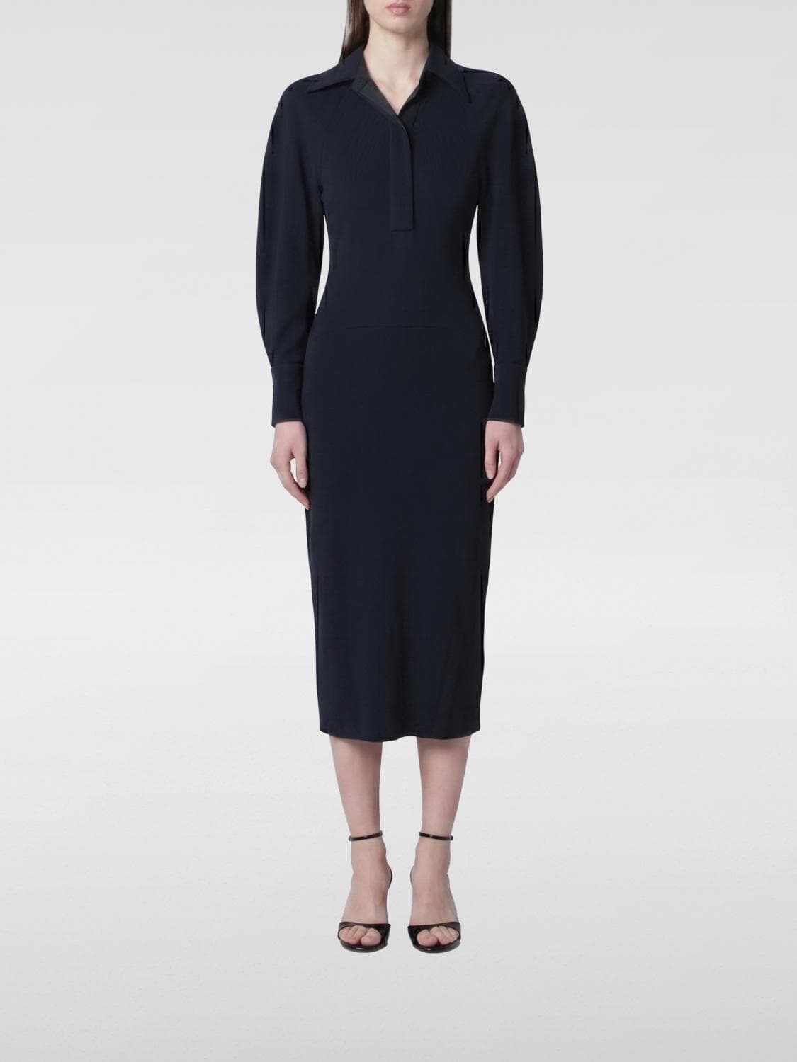 Victoria Victoria Beckham Slim Fit Midi Jersey Polo Dress with Ruched Waist · 8