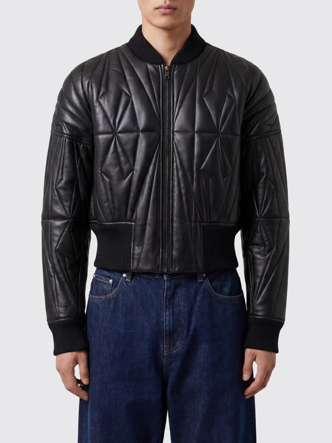 Rick Owens Moncler x Quilted Calfskin Cropped Bomber Jacket