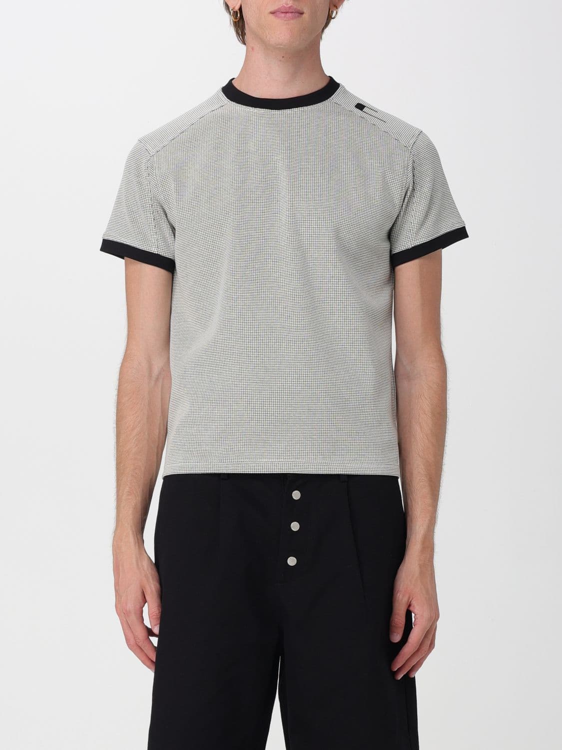 Carrer Crewneck T-shirt in Cotton Blend with Contrast Logo