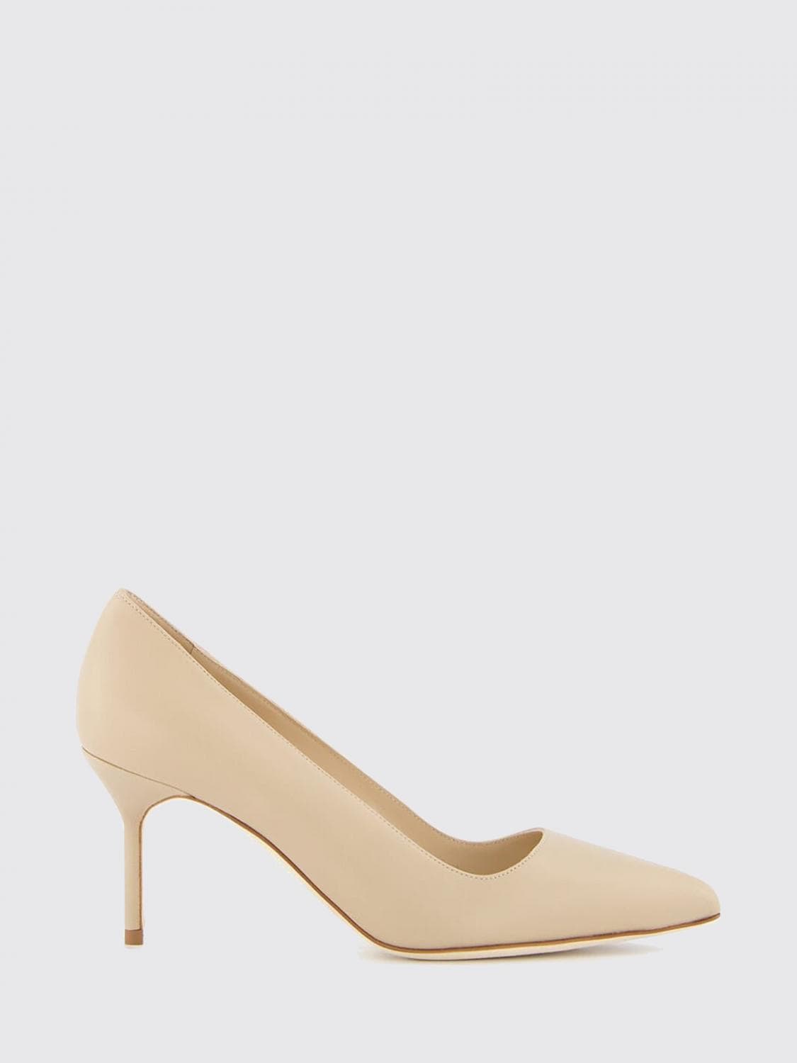 Manolo Blahnik Tora Suede Almond-Toe Pumps with a Mid Stiletto Heel