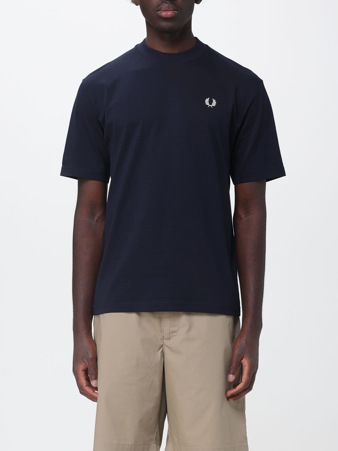 Fred Perry Slim Fit Crew-Neck Cotton T-Shirt with Contrast Logo