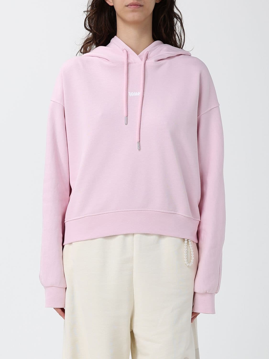 Disclaimer Relaxed Fit Cotton Hoodie with Printed Logo