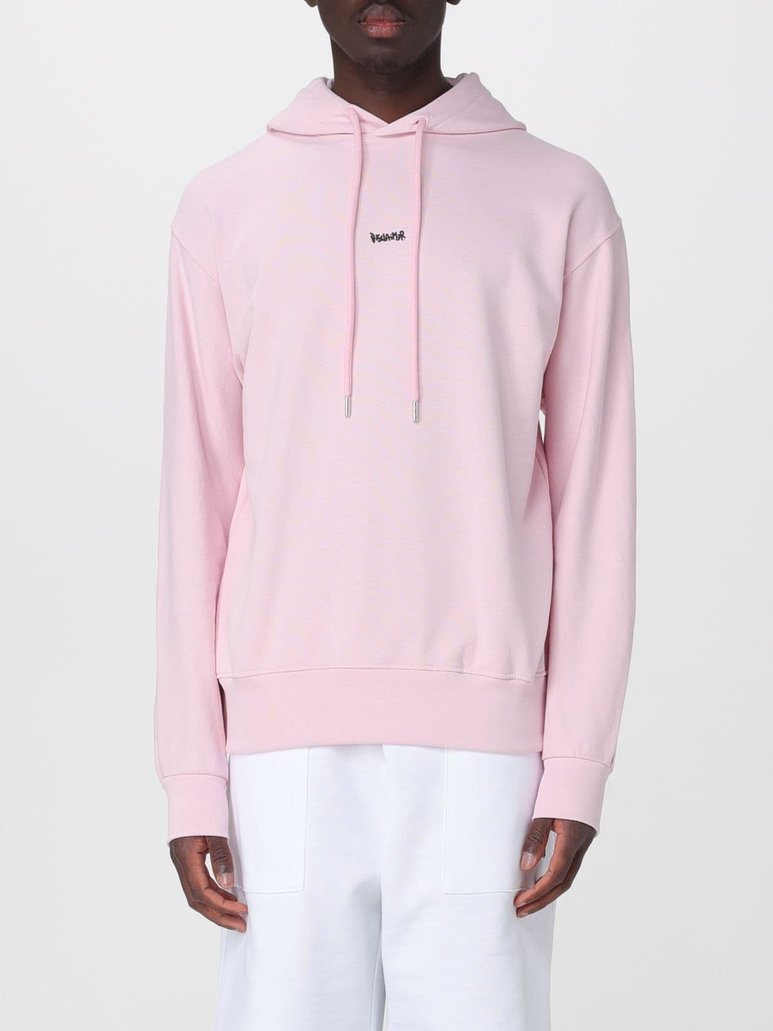 Disclaimer Cotton Hoodie with Printed Logo and Dropped Shoulders