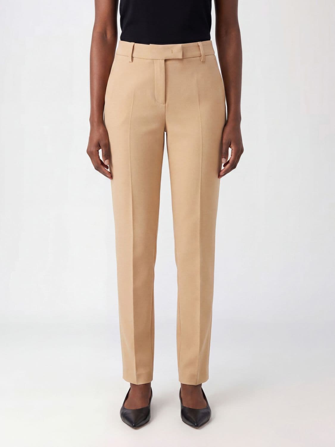 Alberto Biani Slim Fit Technical Crêpe Chino Trousers with Belt Loops
