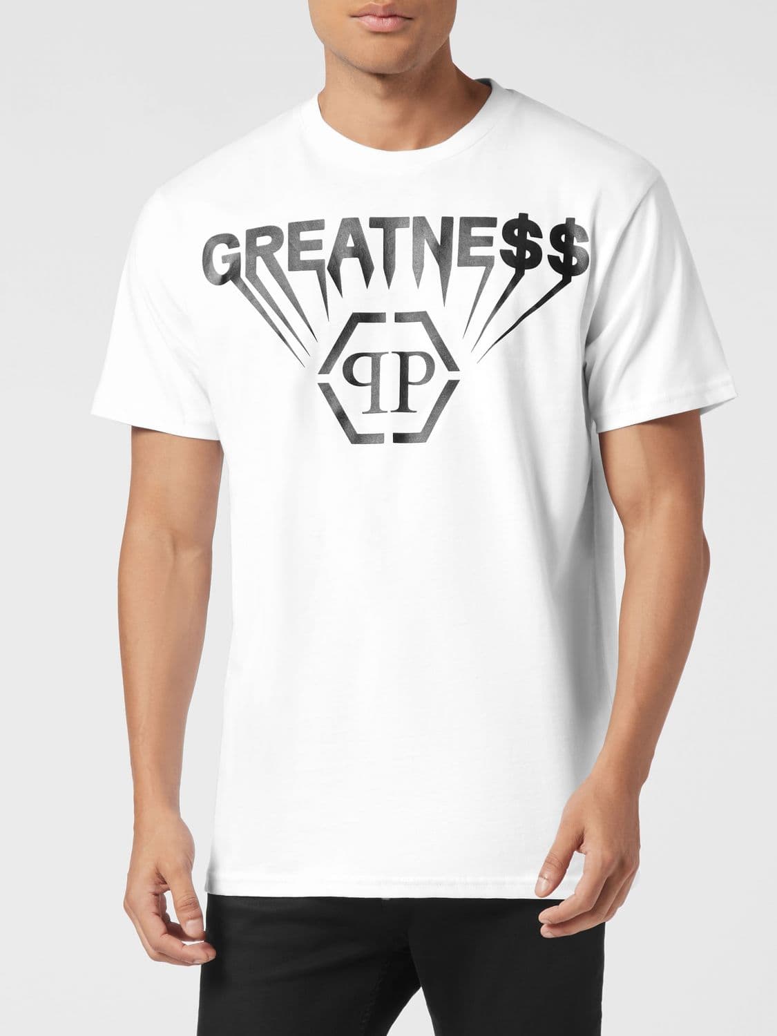 Philipp Plein Cotton Jersey T-Shirt with Maxi Front Logo Print