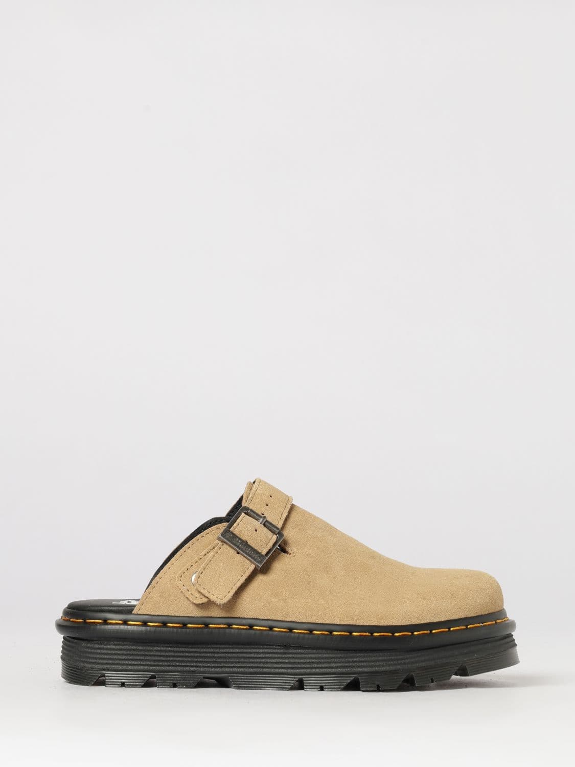 Dr. Martens Zebzag Suede Mules with Strap and Round Toe