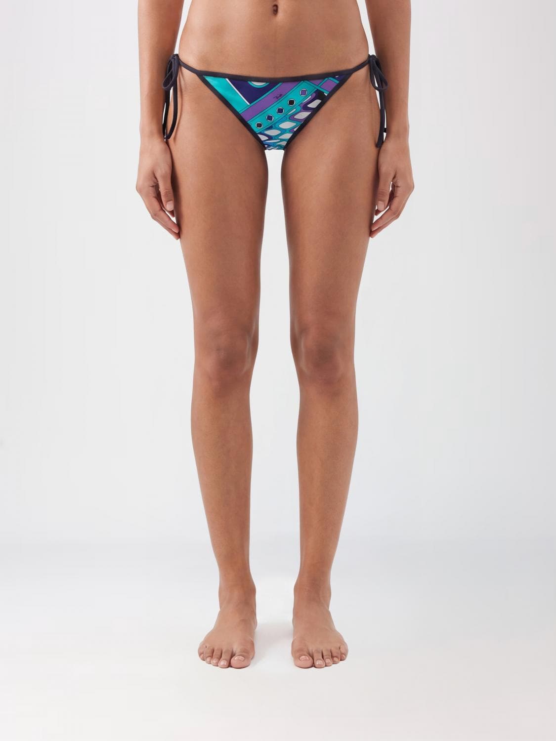 Pucci Low-Rise Bikini Bottoms in Nylon with Abstract Print · L