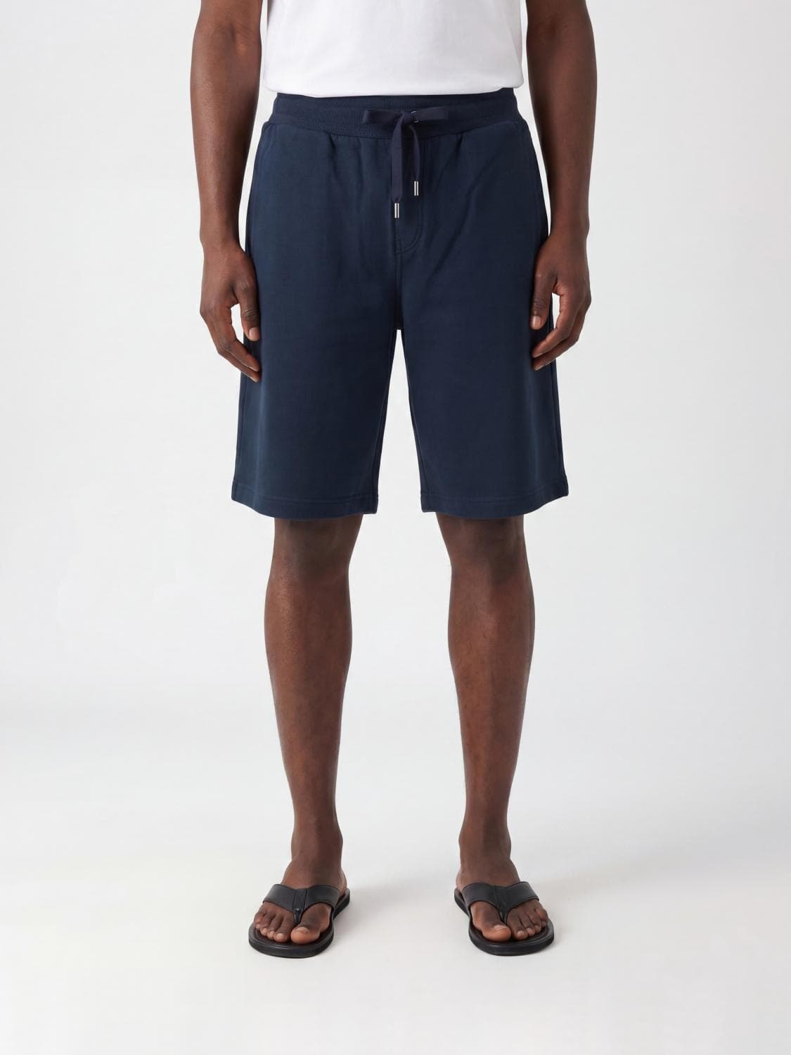 Dolce & Gabbana Cotton Jogging Shorts with Drawstring and Embroidered Logo