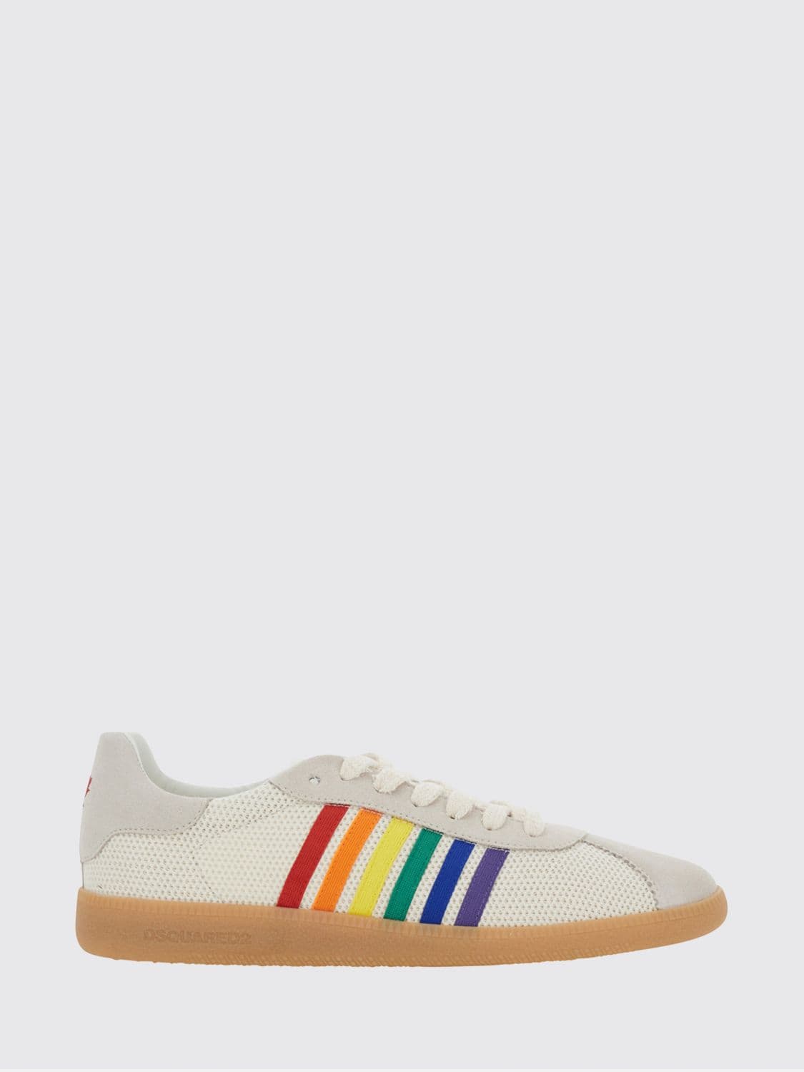 Dsquared2 Low Top Trainers in Leather and Mesh with Multicolour Stripes