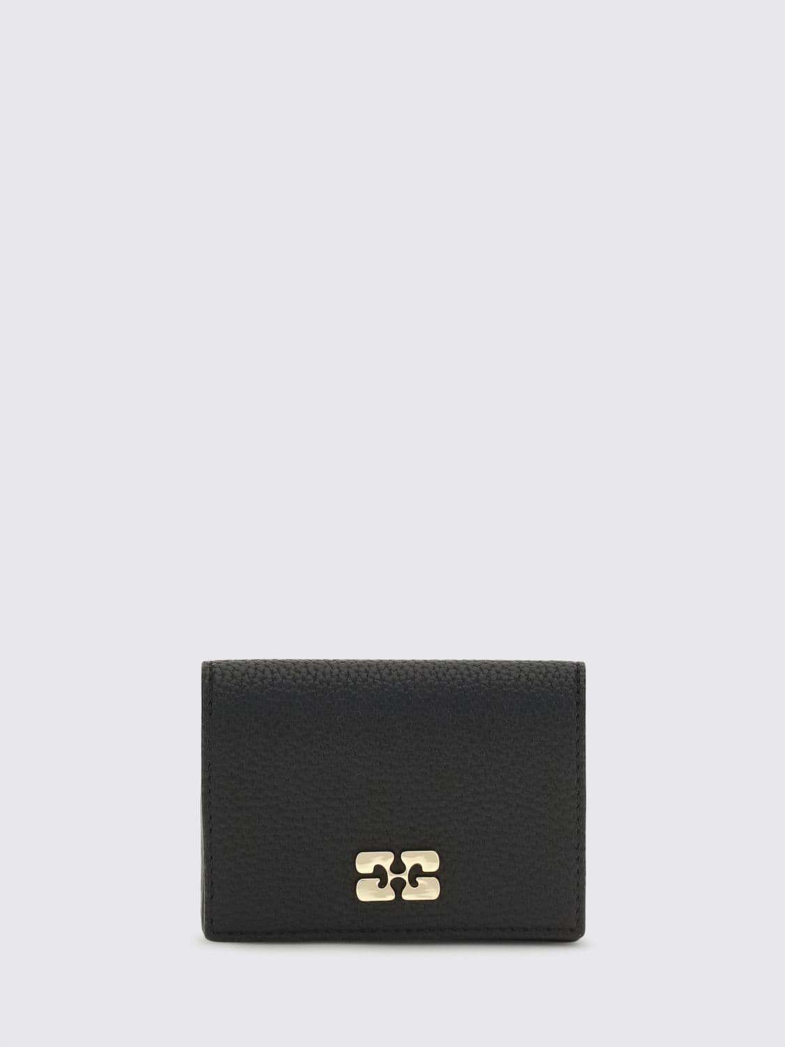 Ganni Butterfly Logo Recycled Leather Flap Wallet · OS