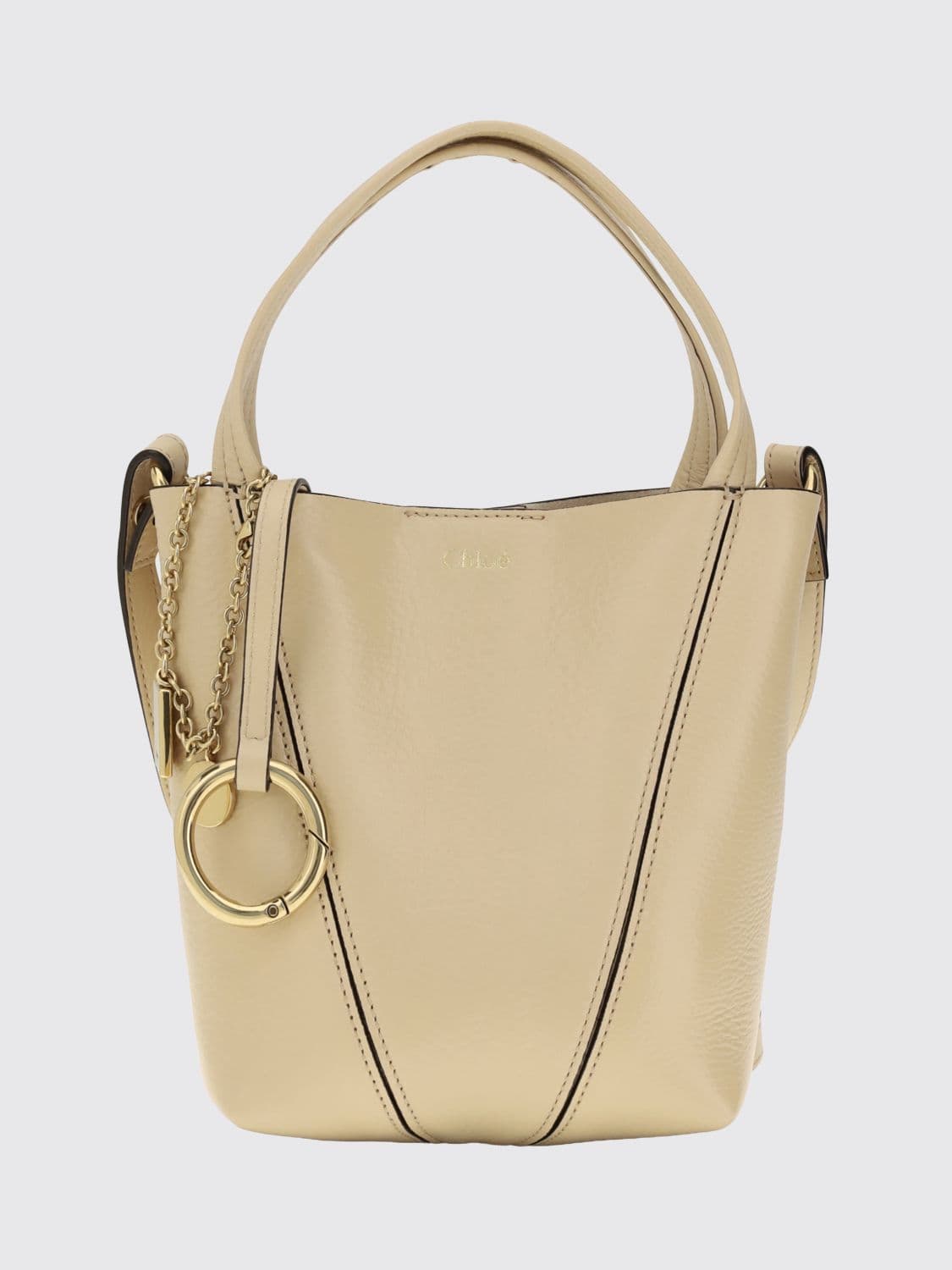 Chloé Spin Mini Grained Calfskin Handbag with Ring Detail · OS