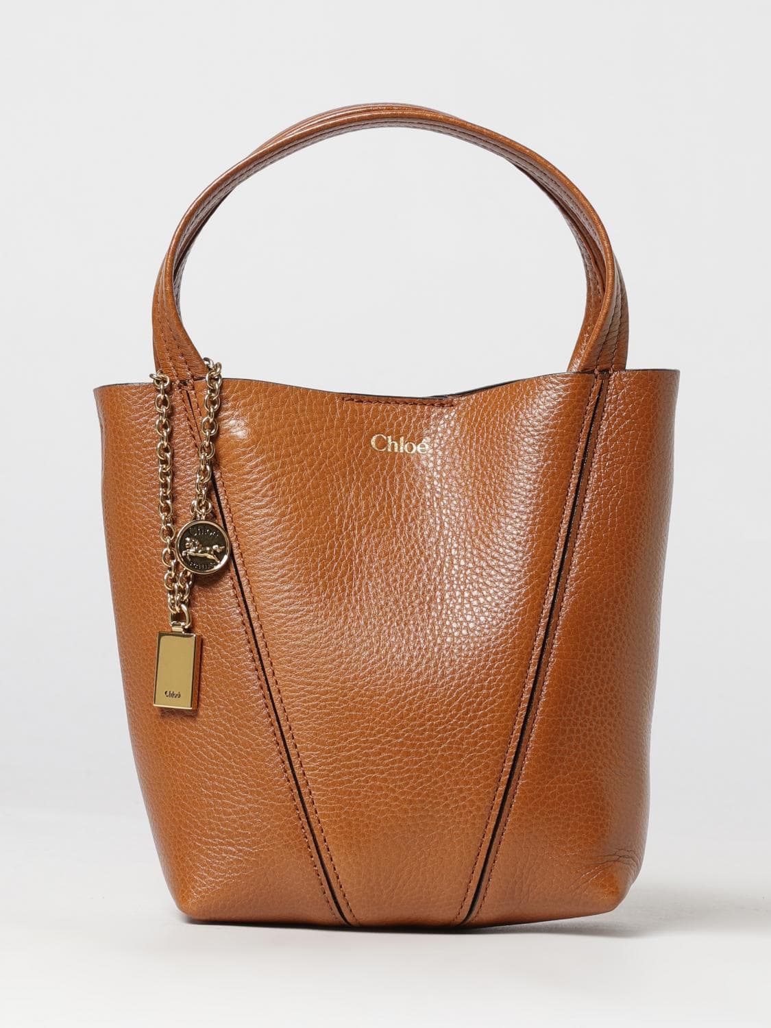 Chloé Spin Mini Grained Calfskin Handbag with Ring Detail