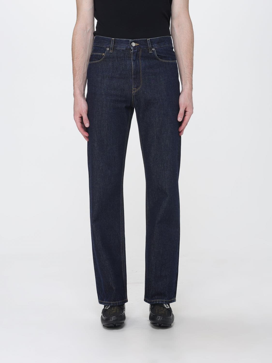 Fendi Slim Fit Skinny Jeans in Cotton Denim with FF Monogram