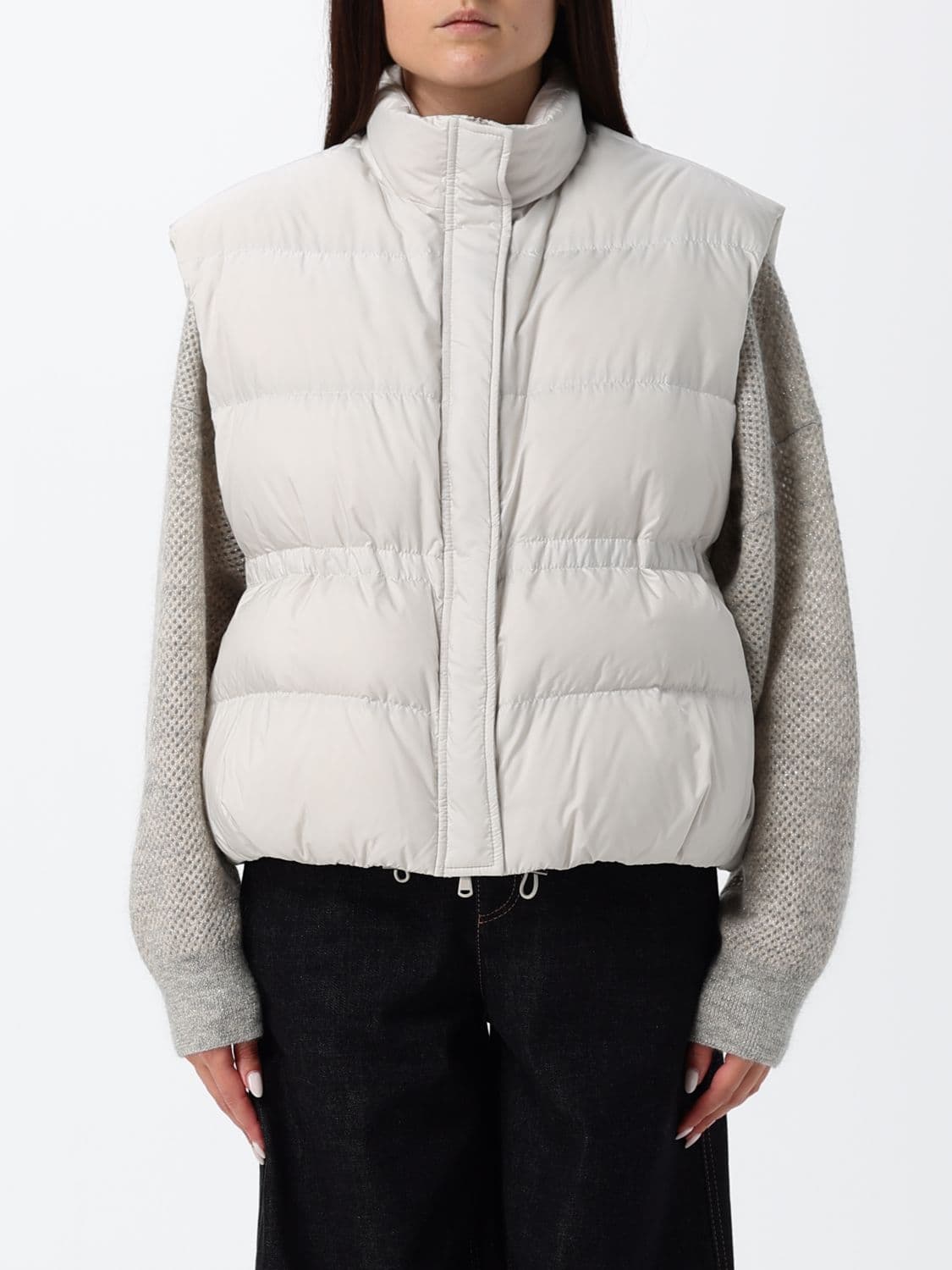 Brunello Cucinelli Water-Repellent Quilted Technical Vest with High Neck