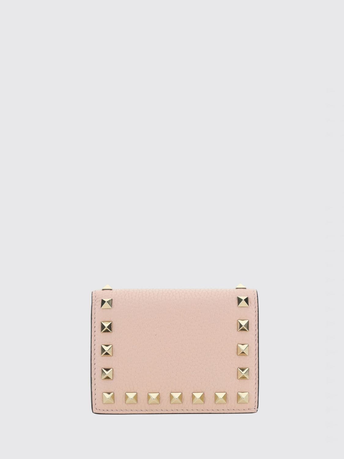 Valentino Garavani Rockstud Small Bifold Wallet in Grained Calf Leather with Studs · OS