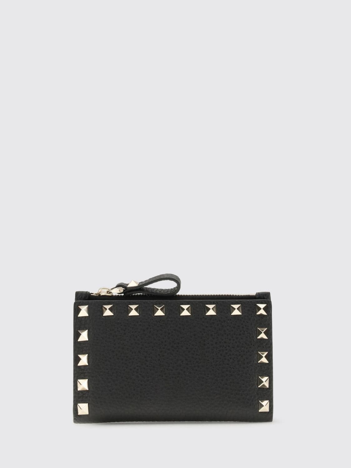 Valentino Garavani Rockstud Bifold Wallet in Grained Calf Leather with Studs