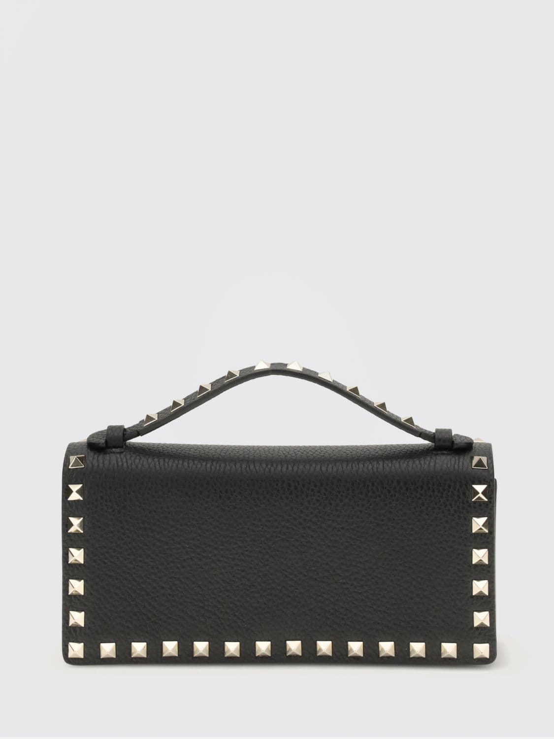 Valentino Garavani Rockstud Calfskin Leather Handbag with Studs and Chain Strap · OS