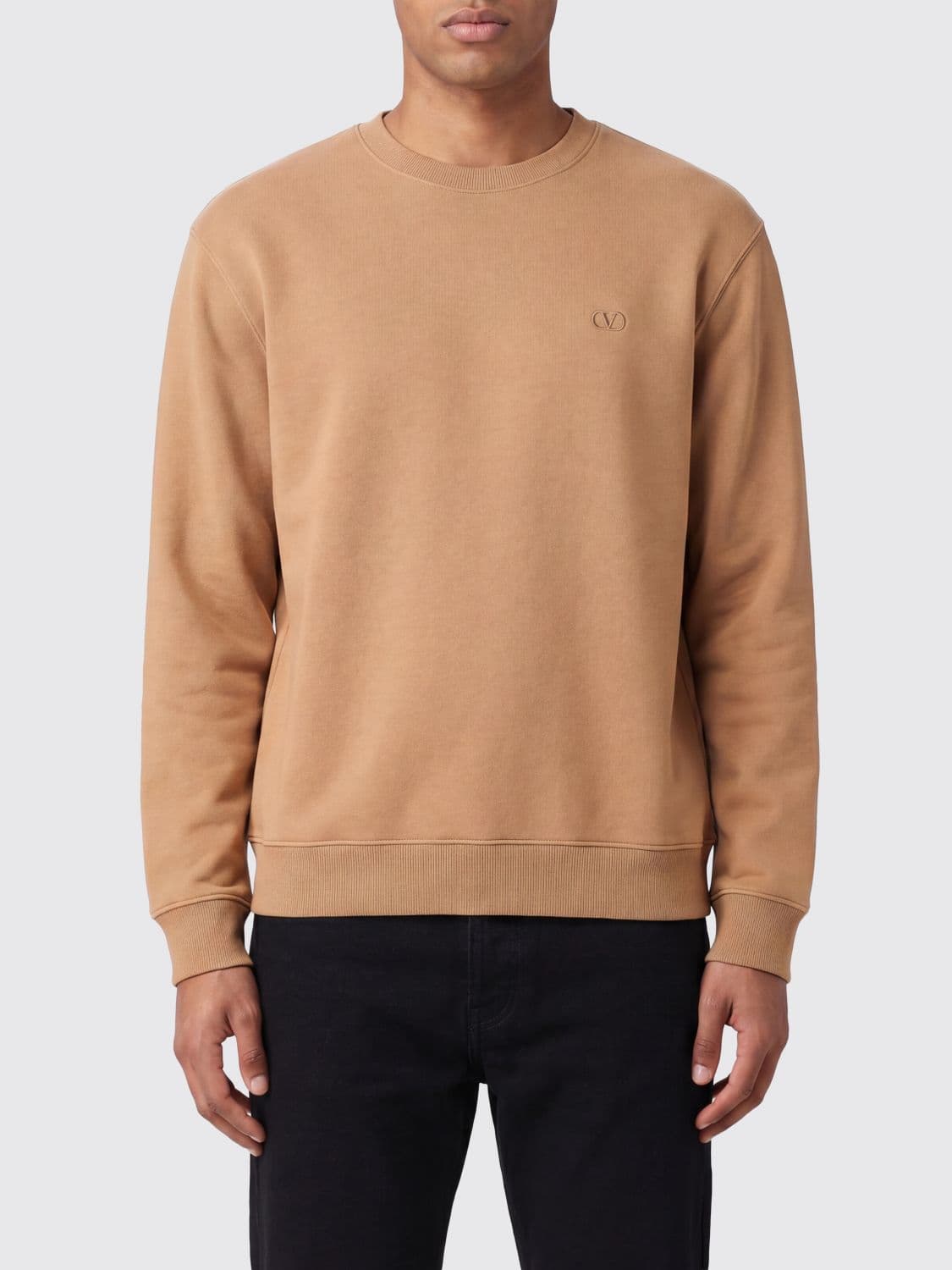 Valentino Crewneck Cotton Sweatshirt with Long Sleeves