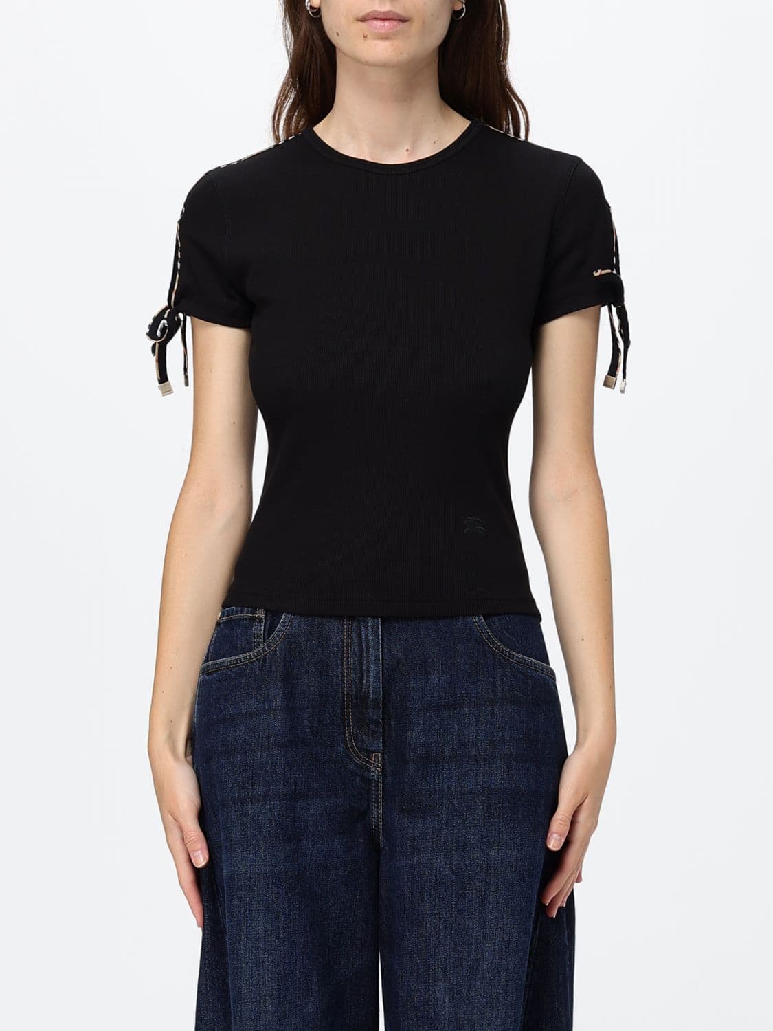 Burberry Slim Fit Cotton T-shirt with Tone-on-Tone EKD Logo