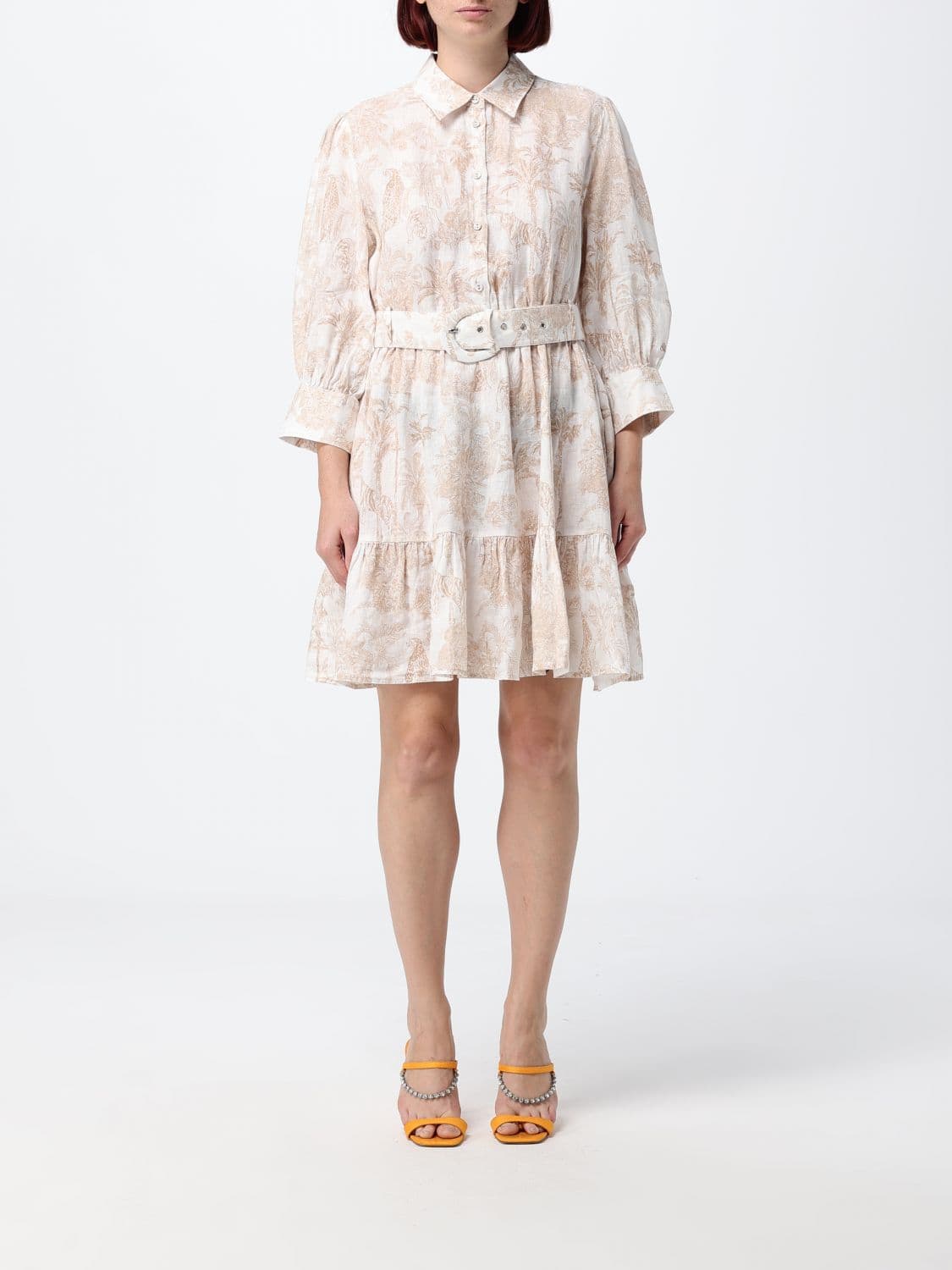 Mc2 Saint Barth Tropical Print Cotton Chemisier Mini Dress