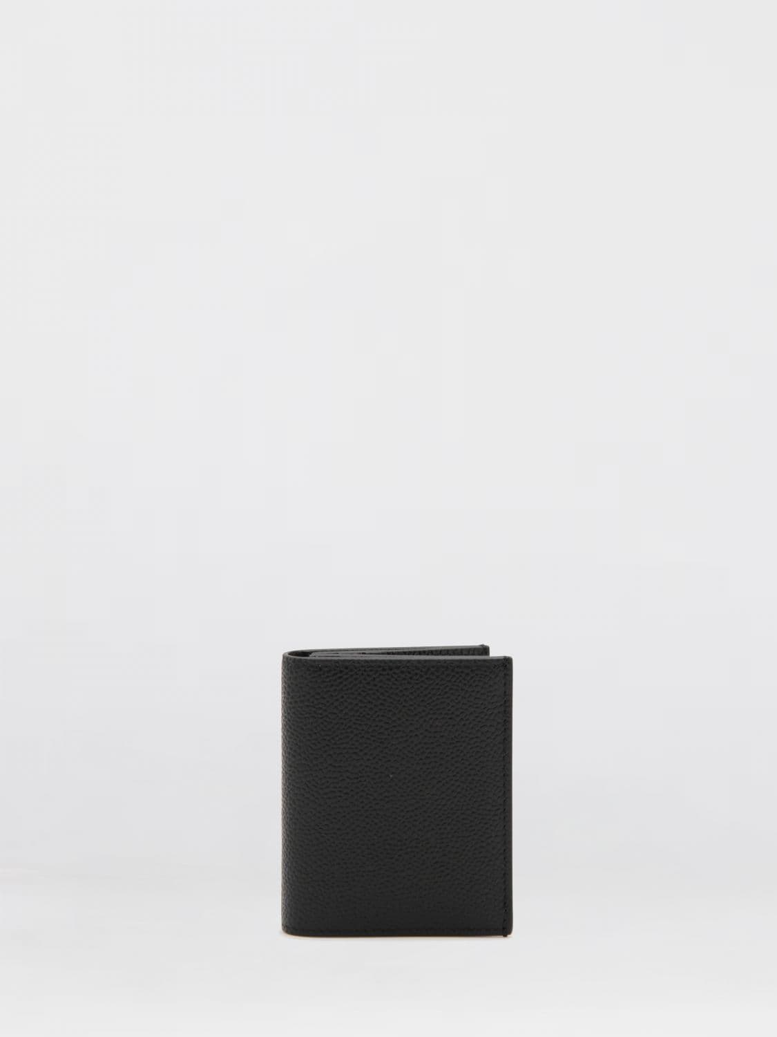 Thom Browne Grained Leather Bifold Wallet with Stripe Detail · OS