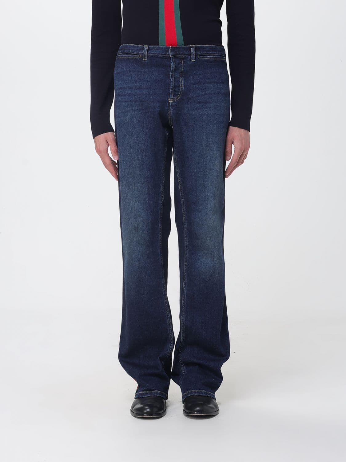 Gucci Slim-Fit Cotton Denim Jeans with Web Detail