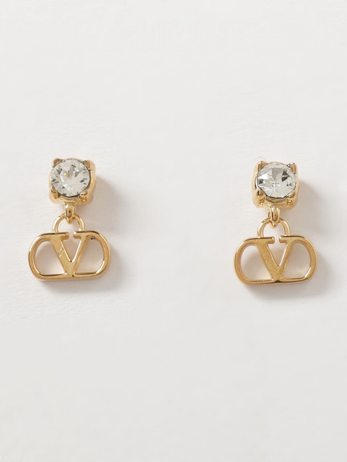 Valentino Garavani VLogo Signature Earrings in Metal with Swarovski Crystals · OS