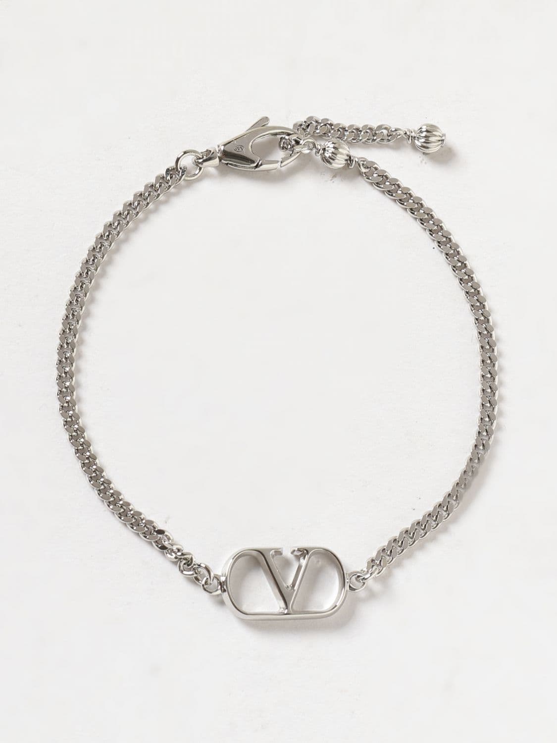 Valentino Garavani VLogo Signature Chrome-Plated Brass Bracelet · OS