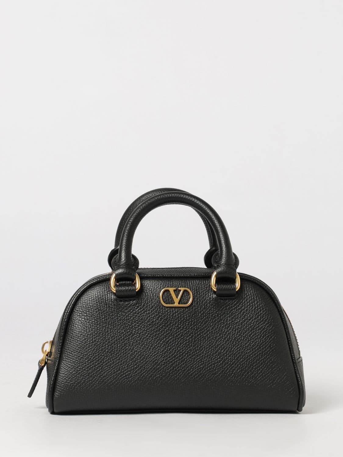 Valentino Garavani VLogo Signature Mini Bowling Bag in Grained Leather · OS
