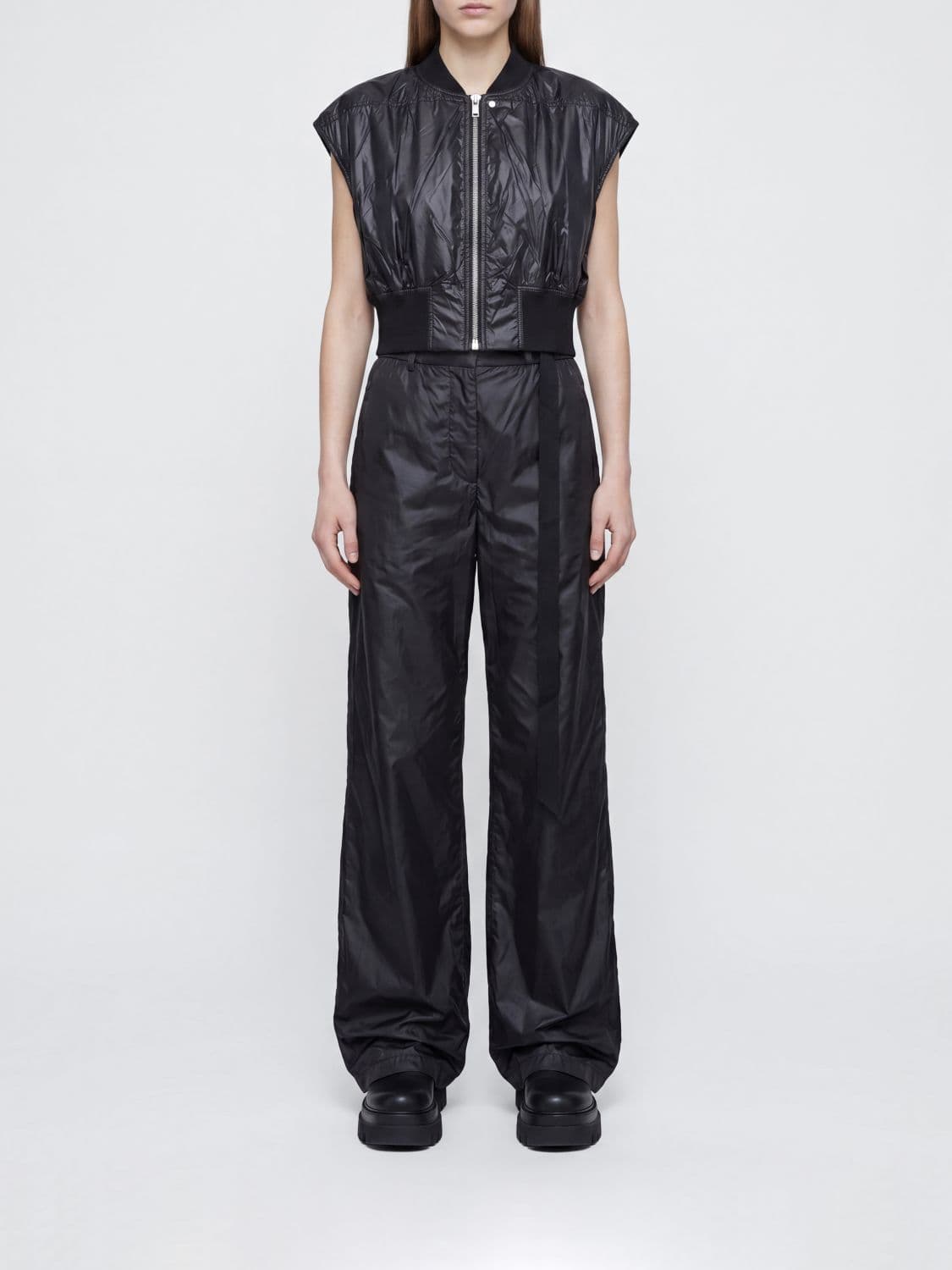 Rick Owens Drkshdw Short-Sleeved Cropped Nylon Bomber Jacket