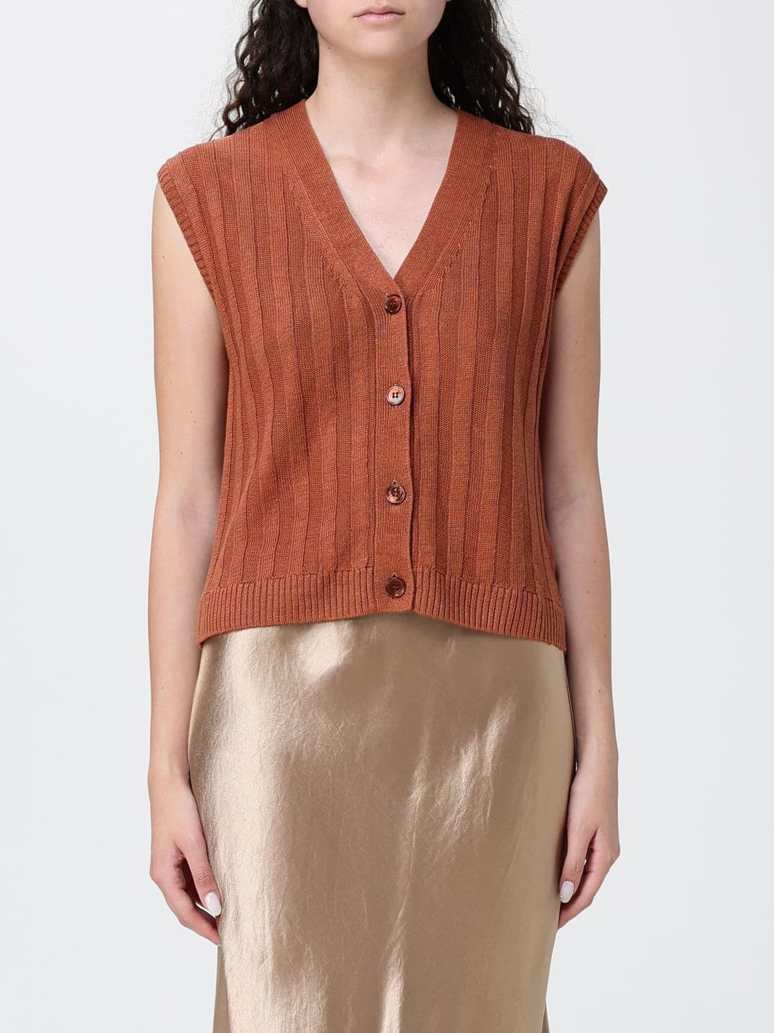 Mm Max Mara Waistcoat Woman color Rust