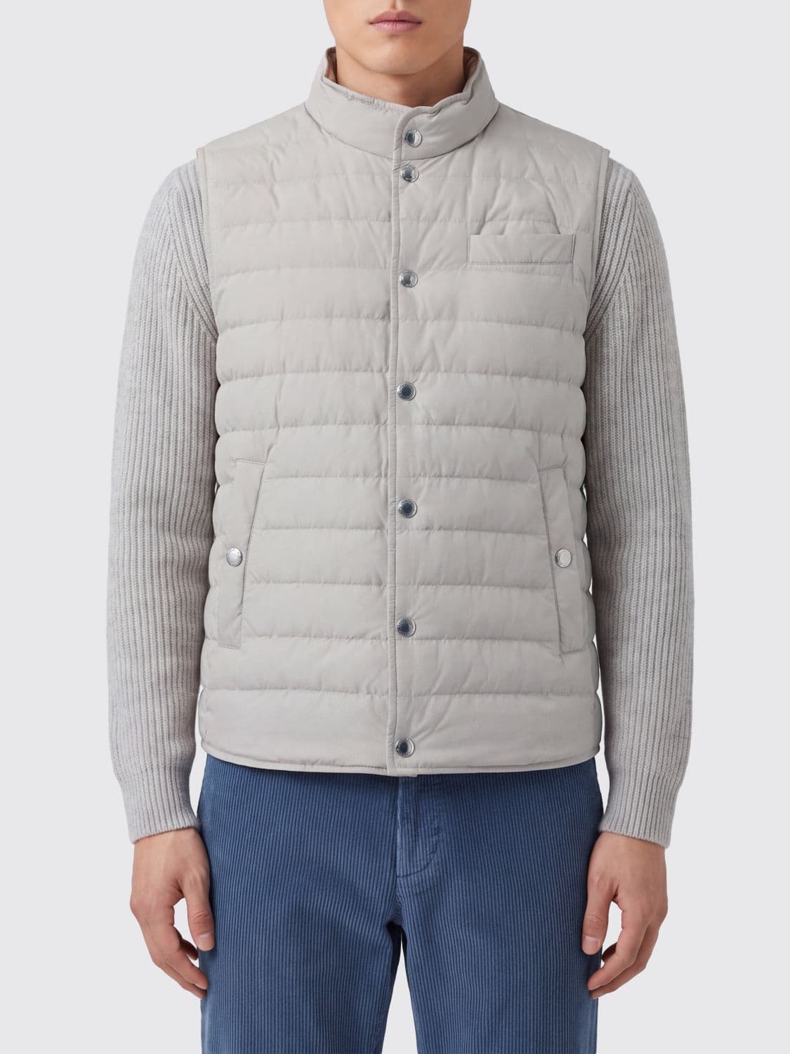 Brunello Cucinelli Water-Repellent Nylon Padded Gilet with High Neck