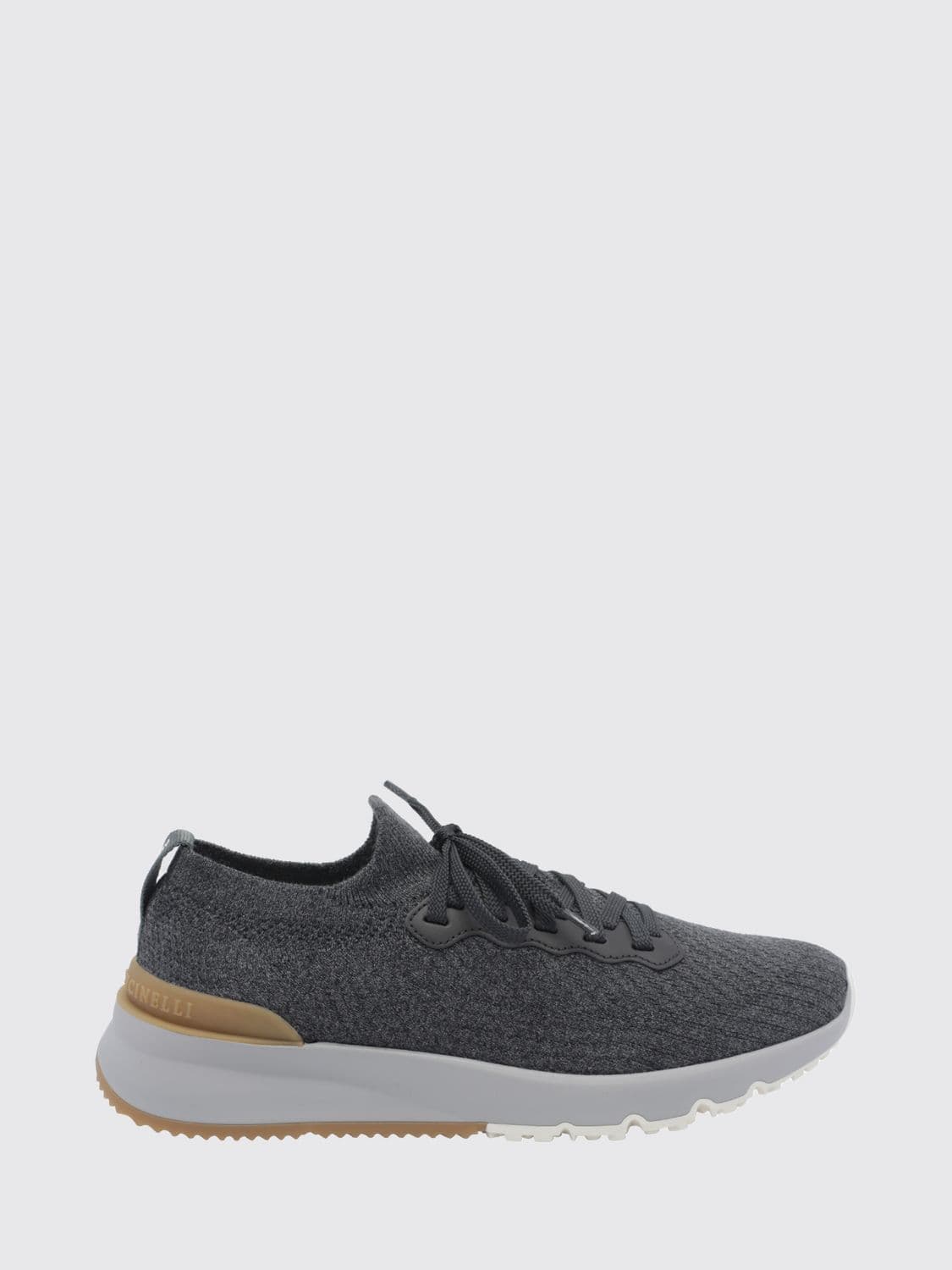 Brunello Cucinelli Knit Low-Top Sneakers in Cotton Blend with Elasticated Ankle