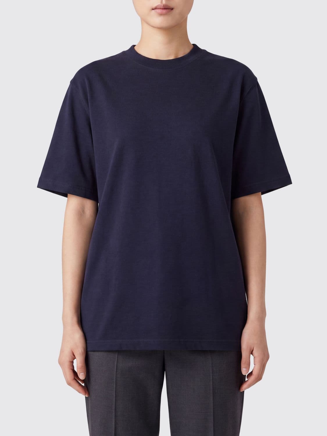 Phoebe Philo Crew Neck Organic Cotton T-shirt with Dropped Shoulders