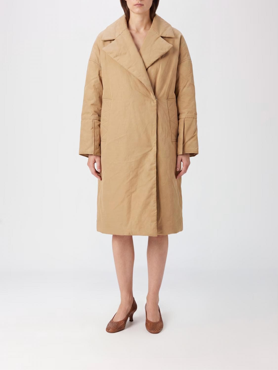 Oof Wear Relaxed Fit Padded Technical Fabric Double-Breasted Coat