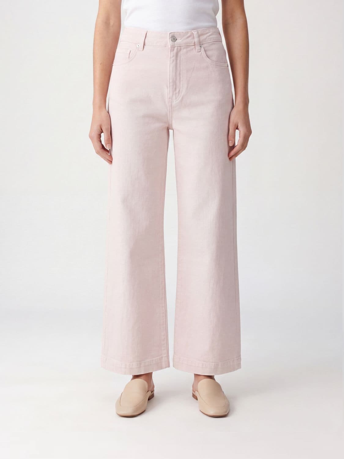 Paige Anessa High-Waisted Straight Crop Jeans in Cotton Denim