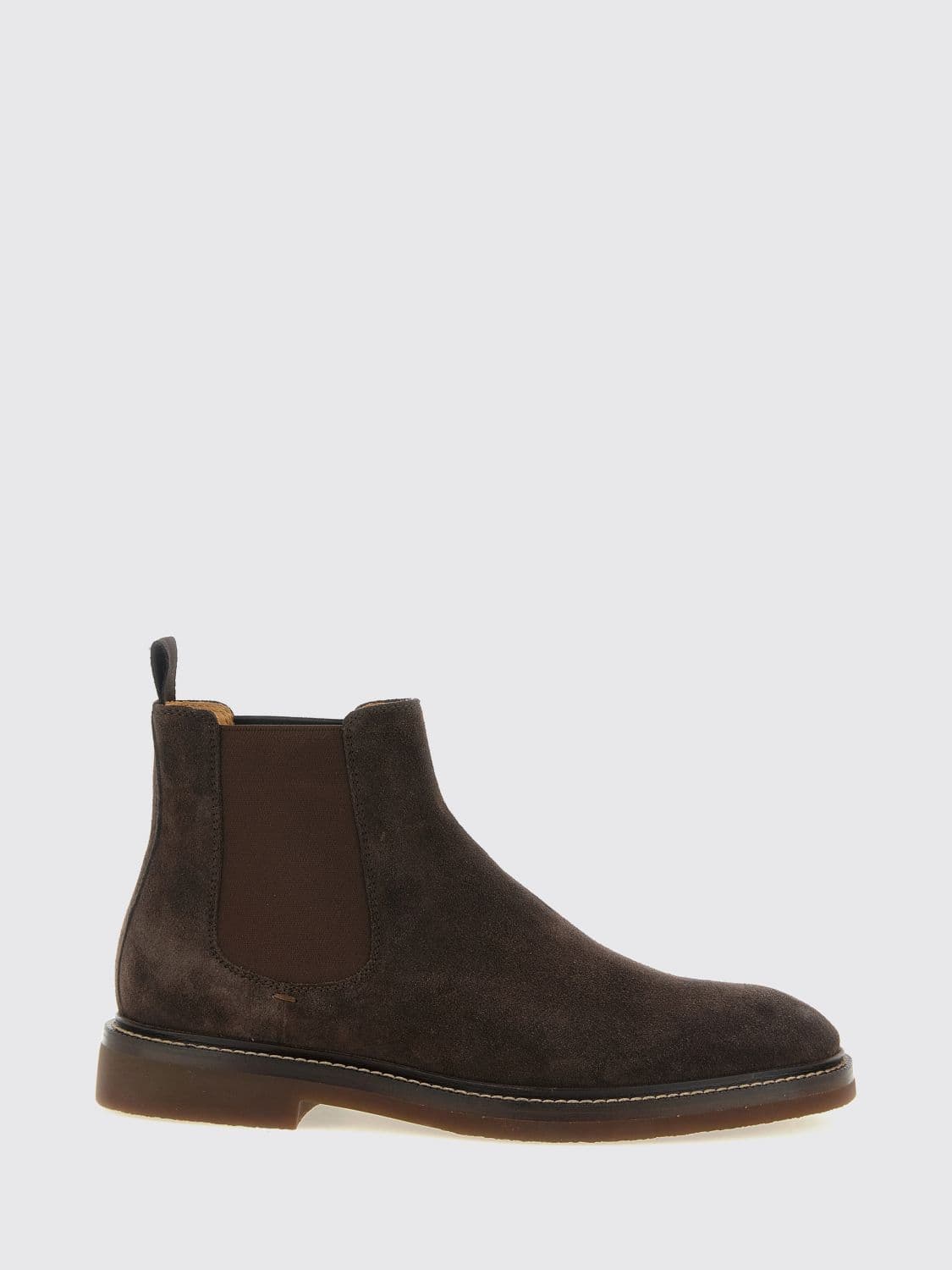 Brunello Cucinelli Suede Calfskin Chelsea Boots with Rubber Soles